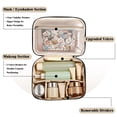 thumbnail image 3 of cyrico Makeup Bag, Large Capacity Travel Cosmetic Bag Organizer, Portable Toiletry Bag for Women, PU Leather Makeup Organizer Storage for Travel with Removable Divider and Handle, 3 of 7