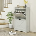 thumbnail image 2 of HOMCOM Armoire à Chaussures Mince Style Ferme avec 2 Tiroirs Basculants Tablettes Ajustables, 2 of 10