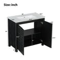 thumbnail image 2 of 72" Bathroom Vanity Set with Double Vanities (Separate), Double Ceramic Sinks, Soft-Close Doors & Adjustable Shelf – Retro Espresso Storage Cabinet for Stylish Bathroom Organization, 2 of 15