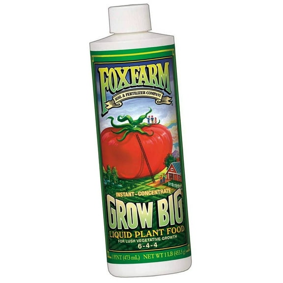 Grow Big Liquid Concentrate Fertilizer, 1 Pint (1 Pack)
