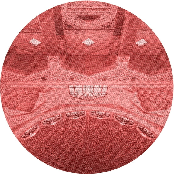 Ahgly Company Indoor Square Patterned Ferrari Red Area Rugs, 3' Square