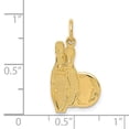thumbnail image 3 of 14k Yellow Gold Solid Polished Bowling Pins Charm 23x12mm Wide Pendant Necklace for Women, 3 of 4
