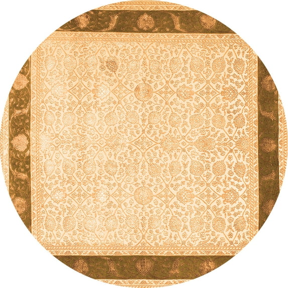 Ahgly Company Indoor Round Persian Orange Traditional Area Rugs, 7' Round