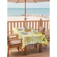 thumbnail image 2 of Outdoor Tablecloth with Umbrella Hole for Patio/Picnic/Party/Camping, Watercolor Lemons Weeping Waterproof Table Cloth Rectangle Table Cover Washable, Summer Yellow Floral (60"x 120"), 2 of 8