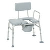 Drive Medical Padded Seat Transfer Bench with Commode Opening