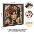 thumbnail image 2 of Floral Portrait Wood Art Wooden Sign Wall Plaque - Vintage Art Decoration, Wall Decoration - Ideal Gift For Home Decoration, Living Room, Bathroom, Bedroom, Garden, Dining, Bar, Cafe, Festival Part, 2 of 7