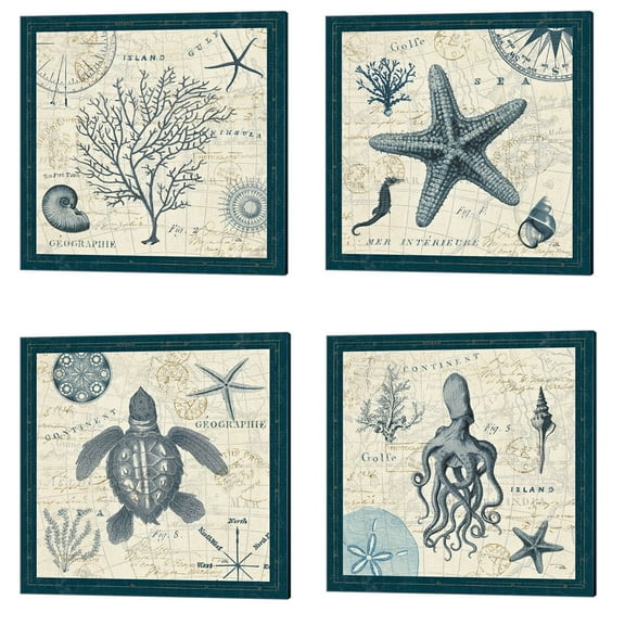 Metaverse Pela 'Ocean Life' Canvas Art (Set of 4)