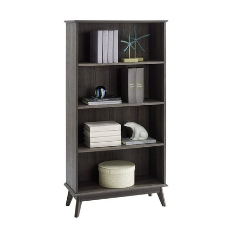 Caffoz Newport Series Wooden 5 Tier Bookcase Book Shelf Smoke Oak