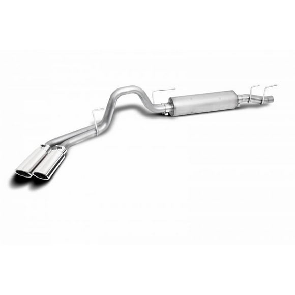 Fits 2021-2023 Ford F-150 Gibson Exhaust Exhaust System Kit 69224 Dual Sport Cat Back System; Stainless Steel; With Muffler; 3 Inch To 2-1/2 Inch Pipe Diameter; Single Exhaust With Dual Exit