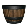 thumbnail image 2 of 16 Inch Resin Barrel Planter Indoor Outdoor Garden Decor Large Flower Plant Pot, 2 of 6