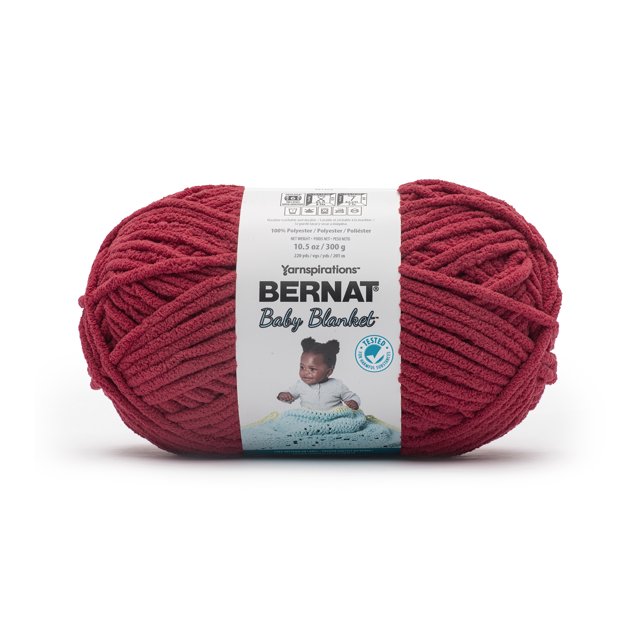 Bernat® Baby Blanket™ Fil, Polyester #6 Super Encombrant, Rouge Auto De Course 10.5oz/300g 220 Yards