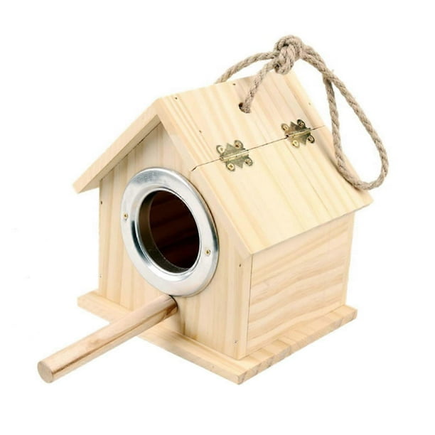 1 piece wooden parrot nest birdhouse for breeding, protective shelter for budgies and other pet birds, cage accessory
