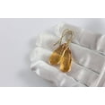 thumbnail image 3 of 14k Yellow Gold Simulated Citrine Earrings Faceted Teardrops Simple Dangle Drops 1.7" Designed for Adult Women, 3 of 5