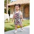 thumbnail image 4 of BemeyourBBs Toddler Baby Girls Summer Clothes Infant Girls 2 Piece Camouflage Outfits Short Sleeve Ribbed T Shirt Tops and Pockets Bib Overalls Camo Suspender Shorts Sets, 4 of 9