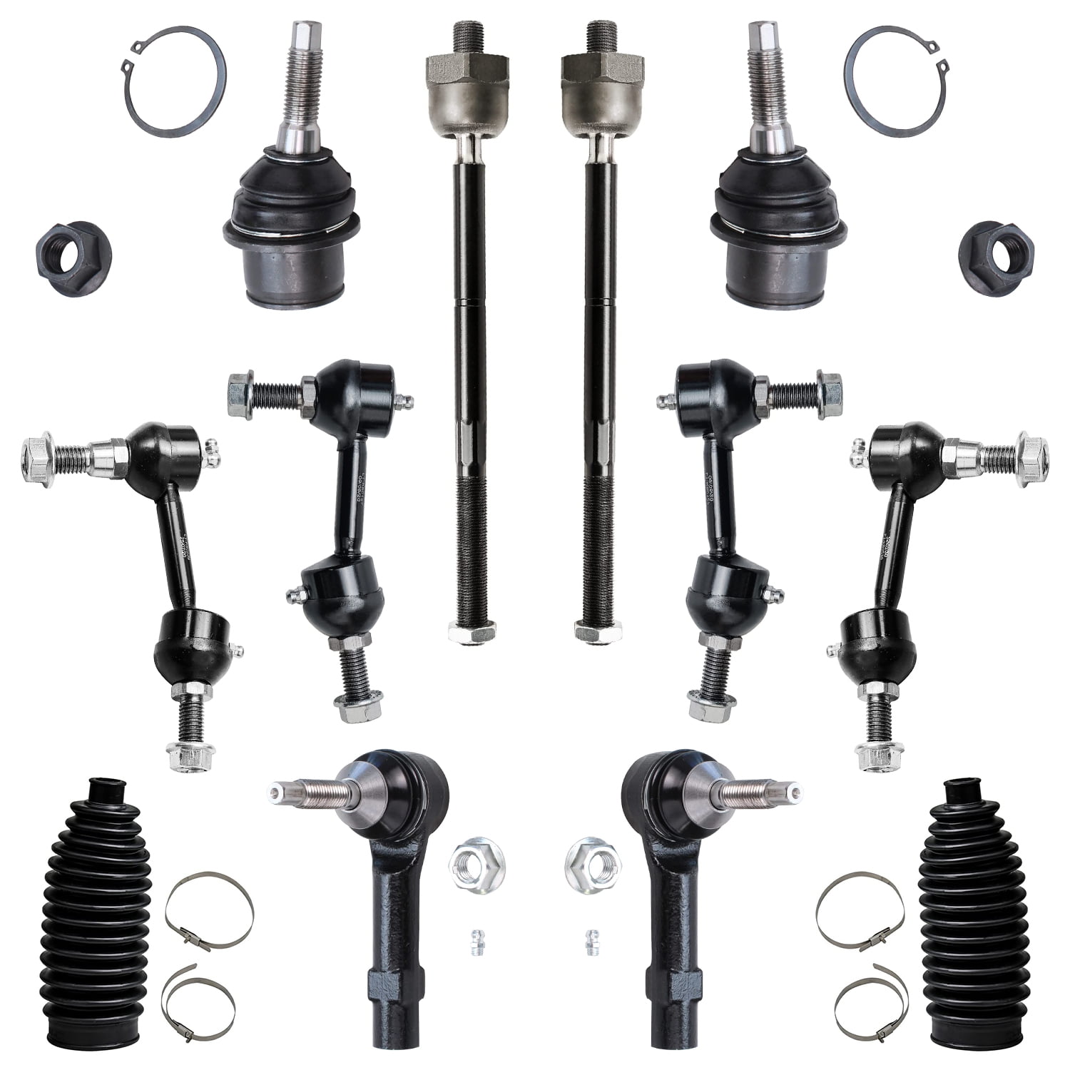 Tie Rod Boot & Bellows Replacement for Ford Expedition F-150 Lincoln Navigator Suspension Kit Detroit Axle 6pc Set Front Inner and Outer Tie Rod End Links 