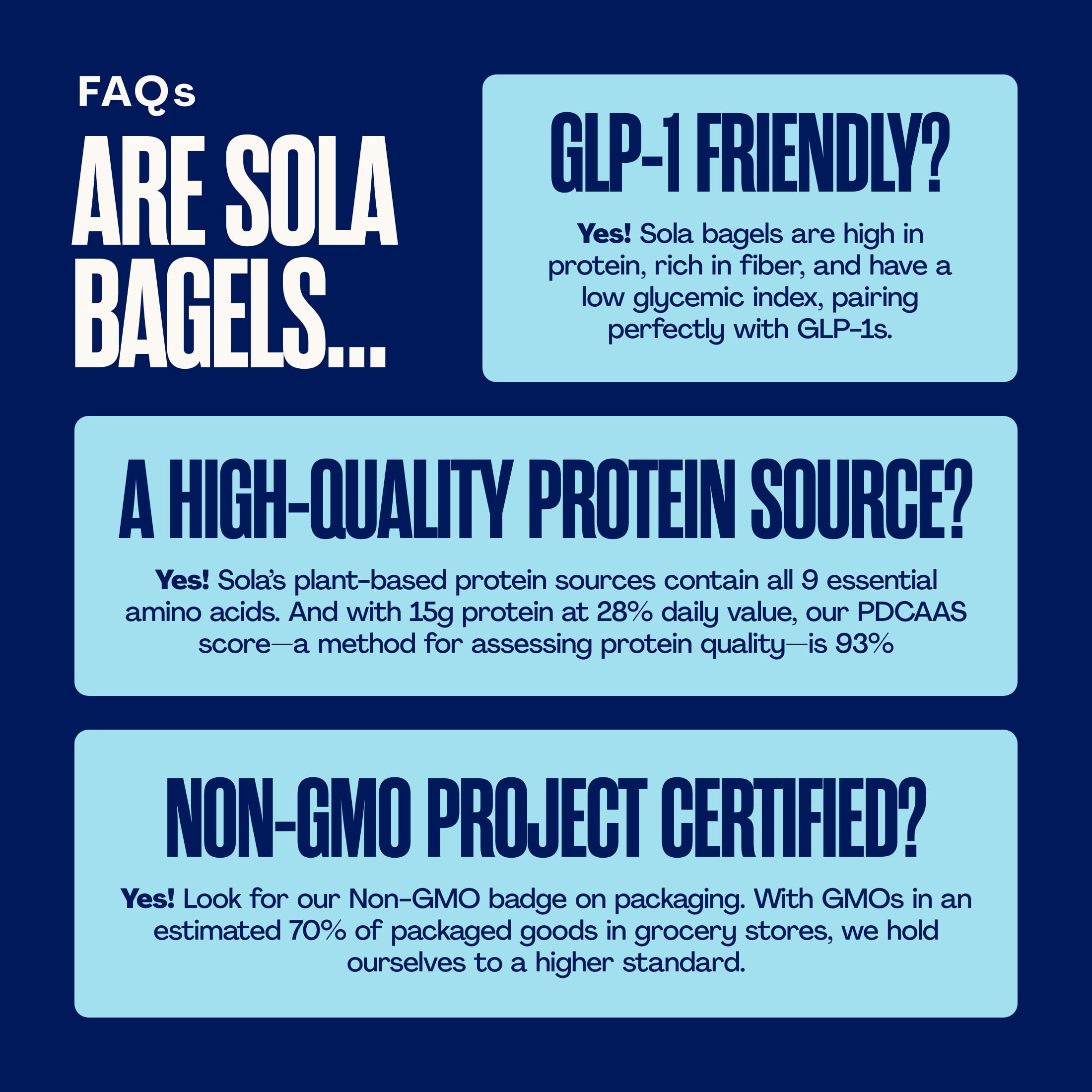 Sola Blu-Berry Protein Bagels, 15g Complete Protein, 12oz, 4 Count