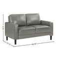 thumbnail image 2 of FurniFact Gray Faux Leather 2 Seater Couch, Leather Loveseat Sofa for Living Room, 2 of 10