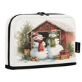 thumbnail image 2 of Standing Pencil Case with Base Large Capacity Stationery Pouch Pen Bag with Zipper for Women Men Watercolor Clipart Snowmen, 2 of 7