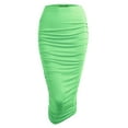 thumbnail image 1 of Made by Johnny Women's Slim fit Bodycon Party Club Night Out Elegant Ruched High Waist Long Pencil Skirt with Side Shirring XS MINT, 1 of 6