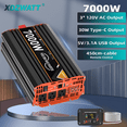 thumbnail image 4 of 7000W Pure Sine Wave Inverter, 12V DC to 110V AC Car Power Converter, 3 AC Outlets + 2 USB Charging Ports, LCD Display, with Remote Control, Suitable for Vehicles, RVs, Camping and Home Backup Power, 4 of 4