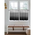 thumbnail image 2 of Black Grey Ombre 2 Panel Kitchen Curtains for Small Windows, Modern Abstract Art Texture Bathroom Tier Curtain, Short Window Treatment for Bedroom/Living Room 55"x36", 2 of 6