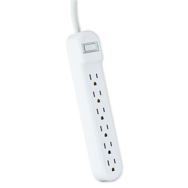 Onn. 6-Outlet Surge Protector, 2-Pack with 2.5ft Cord photo 5