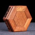 thumbnail image 4 of Base de madera roja Estatua de exhibición china Pedestal de quemador de incienso Base de madera Afortunado Sencillez, 4 of 5