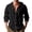 Black, variant on Men's Linen Button Down Shirt with Hood - Long Sleeve, Roll-Up Tab, Wooden Buttons, Beach/Casual Wear, S-XXXL