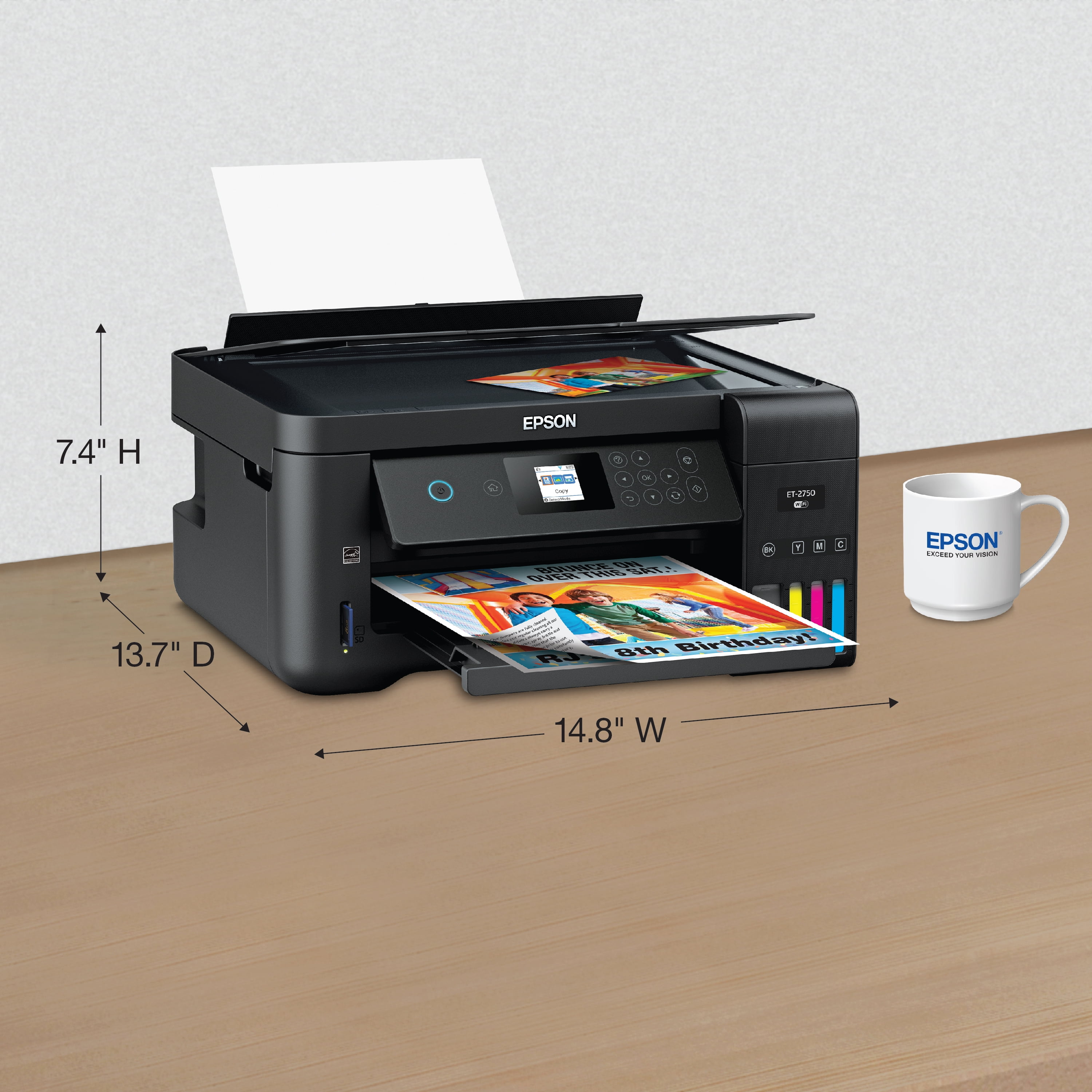Epson Expression ET-2750 EcoTank Wireless Color All-in-One Supertank with Scanner and Copier - Walmart.com