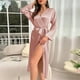 thumbnail image 3 of Bata larga de punto tipo kimono para mujer: ligera, cuello en V, tejido suave, tallas S-XL para ropa de estar por casa/ropa de dormir, 3 of 5