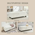 thumbnail image 5 of S-HOME 48 Inch Upholstered Tufted Faux Leather Storage Ottoman Bench With Easy Assembly For Bedroom And Living Room, Ivory White, 5 of 13