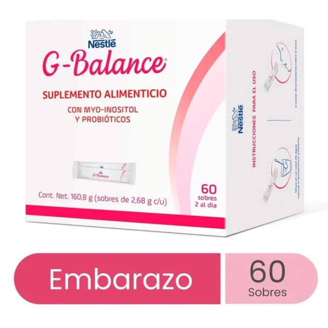 Nestlé G-Balance Myo-Inositol y Probióticos Suplemento Alimenticio 60 sobres