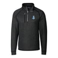 thumbnail image 2 of Men's Cutter & Buck Heather Charcoal Detroit Lions Throwback Logo Mainsail Sweater-Knit Half-Zip Pullover Jacket, 2 of 3