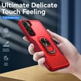 thumbnail image 4 of Tarise Hybrid Rugged Case for Samsung Galaxy S23 Plus 5G 6.6" Phone, Military Grade Heavy Duty Shockproof Built in Rotatable Magnetic Ring Holder Kickstand Armor Dual Layer Cover for S23+, Red+Rose, 4 of 8