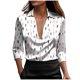 thumbnail image 3 of TaTaai Women's Fashion Spring/Summer Fashion Printed 3/4/7 Sleeve Collar Deep V-neck Top Gift, 3 of 6