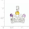 thumbnail image 2 of Pendentif Couronne Polie en Argent Sterling 925 Citrine et Améthyste, 2 of 2