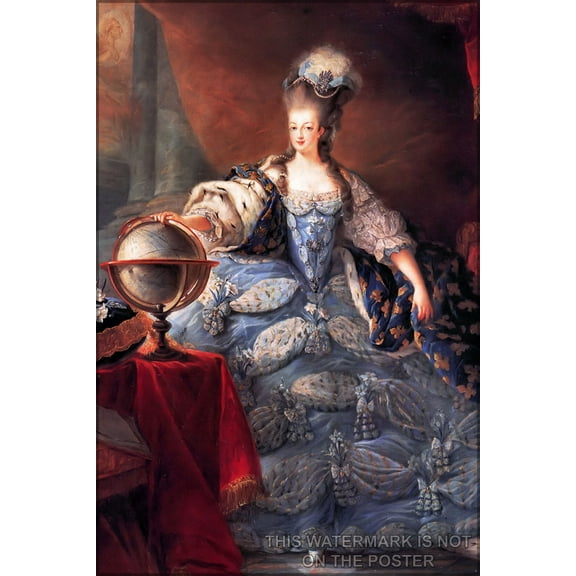 24"x36" Gallery Poster, Marie Antoinette, Queen of France, in coronation robes by Jean-Baptiste Gautier Dagoty, 1775