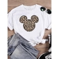thumbnail image 2 of Disney Fashion Leopard Love Ear Trend Women Cartoon Print Clothing Mickey Mouse Tee Shirt Casual Graphic Short Sleeve T-shirtsM Gao Jinjia LED, 2 of 2