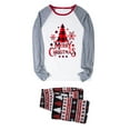 thumbnail image 5 of KelaJuan Family Matching Pajamas Christmas Tree Letters Print Long Sleeve Tops and Stretch Casual Pants Sleepwear, 5 of 8