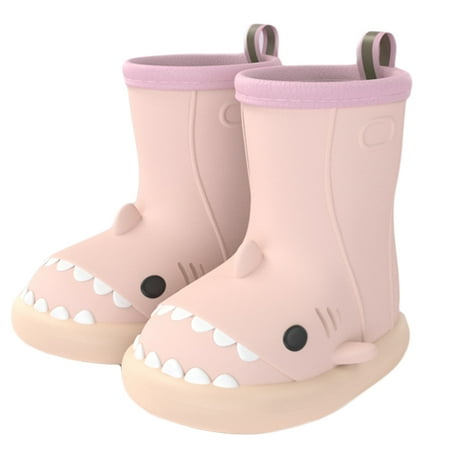 

✪ Cartoon Kid Rain Boots with Pull on Handle Non-slip Lightweight Baby Rain Boots