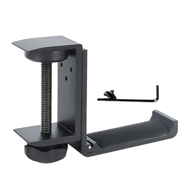 Soporte para auriculares Soporte para PC plegable Soporte para auriculares Soporte de aluminio para escritorio Gancho para escritorio, Estilo de clip para escritorio, Negro tholdsy EL001440-01
