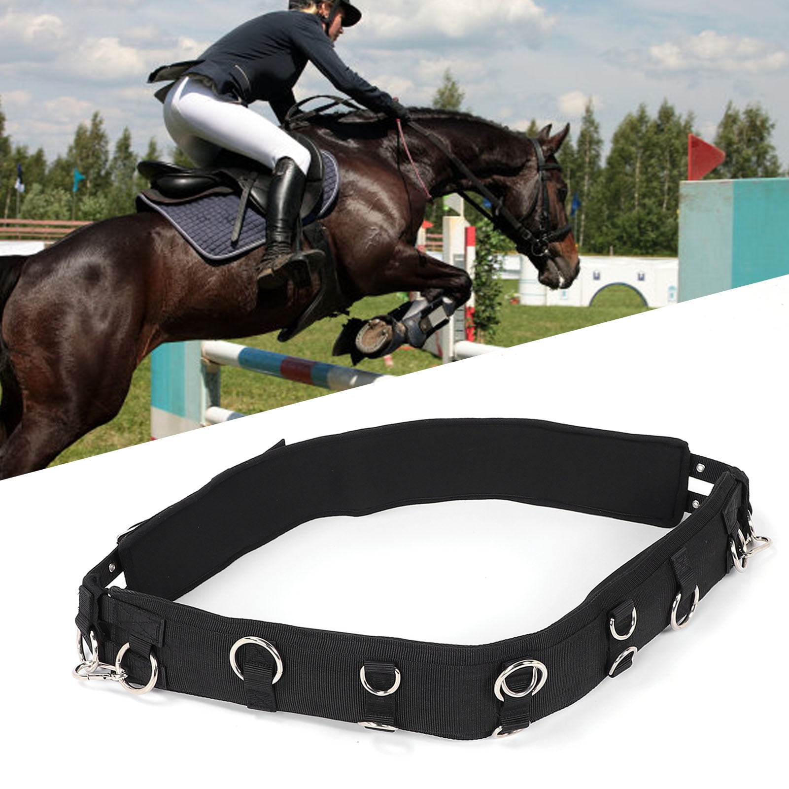 Riousery Horse Training Surcingle Professional Safety Adjustable Lunging Gear For Conditioning Equestrian Supplies With Soft Padding, Size Small (16.14 in / 41 cm)