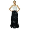 thumbnail image 2 of Bimba Long Flaired Cotton Skirt Boho Style Maxi Elastic Waist Bottoms, 2 of 6