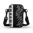 thumbnail image 2 of HELLHERO Black and White Piano Music Double Zipper Crossbody Bags for Women, Travel, 2 of 7