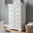 thumbnail image 4 of Furniture of America Vrai 5-Drawer Solid Wood White Chest, 4 of 6