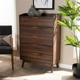 thumbnail image 2 of Bowery Hill Mid-Century 5-Drawer Engineered Wood Chest in Walnut Brown, 2 of 9
