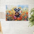 thumbnail image 2 of Welcome Spring Summer Schnauzer Portrait Flower Blue Sky Horizontal Matte Canvas Poster Miniature Schnauzer Dog Lover Wall Art Home Decor - 12001, 2 of 5