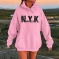 thumbnail image 2 of Bibifish Hoodies For Women Preppy New York City Letter Print Fall Oversized Hoodies Casual Long Sleeve Pockets Pullover Tops, 2 of 4