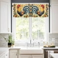 thumbnail image 2 of Retro Rooster Valances for Windows Farmhouse Kitchen Curtains Valances Rod Pocket Valance Curtains for Kitchen Windows Sunflower Animals Plaid Farmhouse Window Valances for Bathroom Bedroom 42"x12", 2 of 6