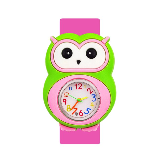 Reloj de pájaro carpintero/búho de dibujos animados para niños, juguetes de tiempo de aprendizaje para niños de 1 a 10 años, relojes de cuarzo, reloj de mariposa para bebé, Montre Enfant Gao Jinjia LED
